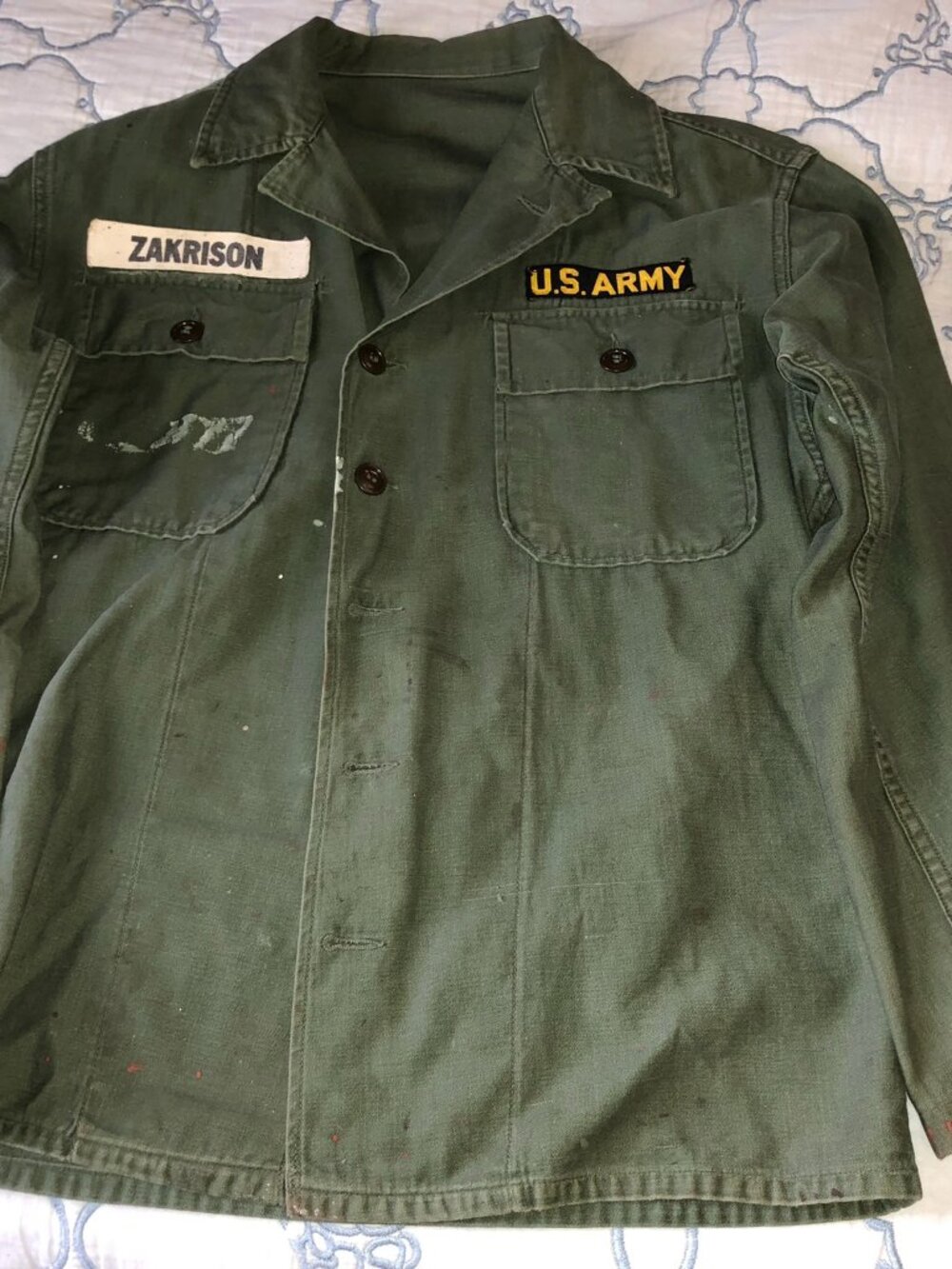 Vintage US Army Fatigue Field Jacket Shirt OJ-107